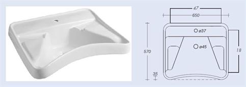 LAVABO ERGON.70X60 BIANCO